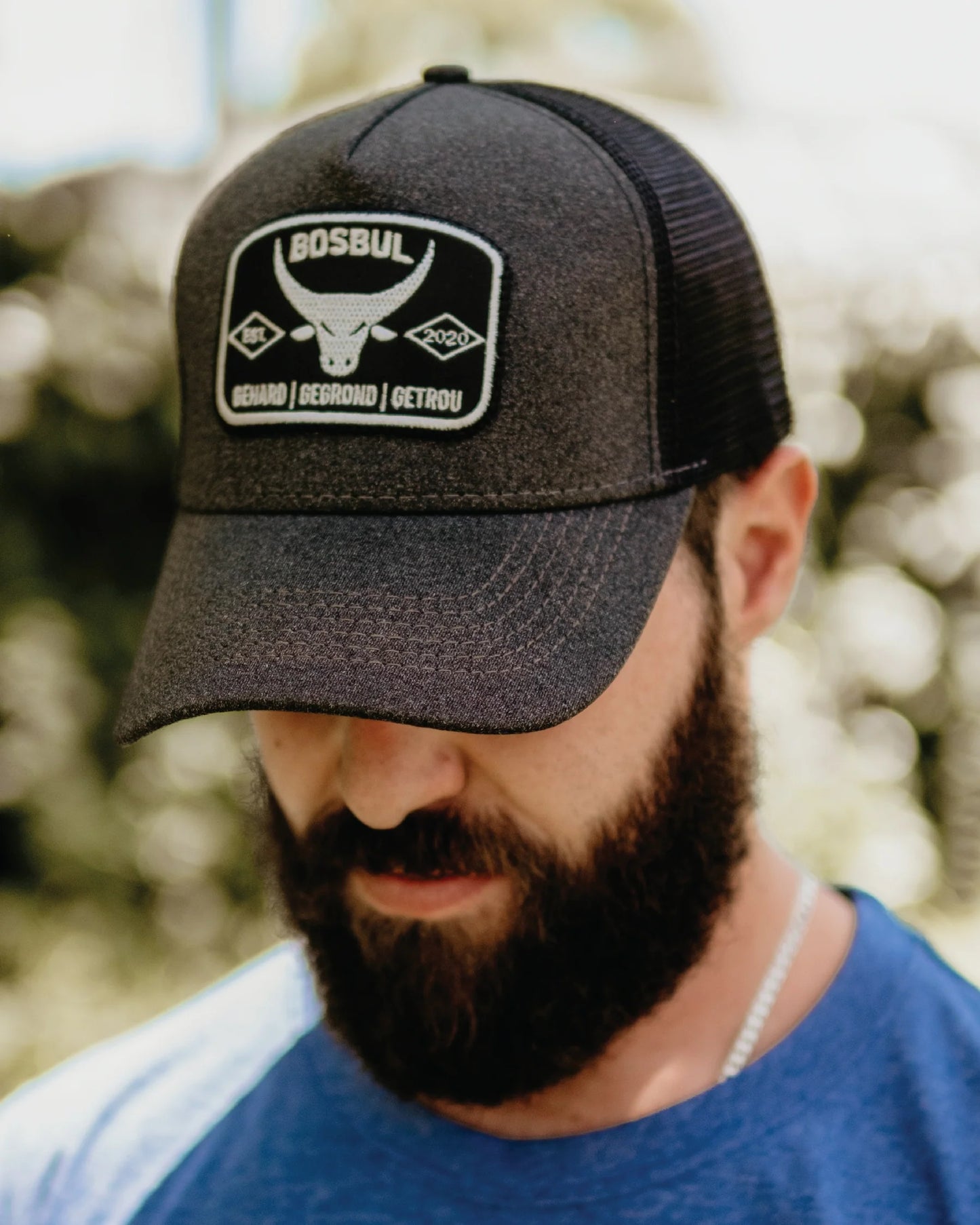Grey Tucker Cap with Patch - Bosbul Cap