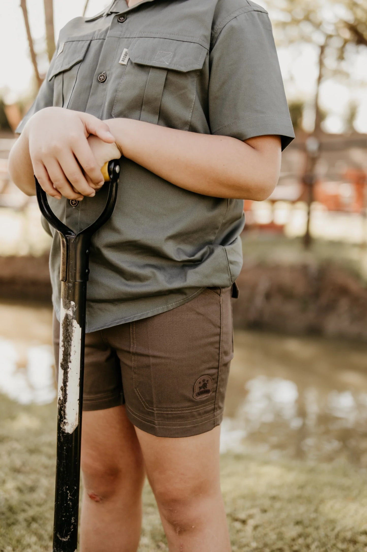 Kids Cotton Shorts Brown