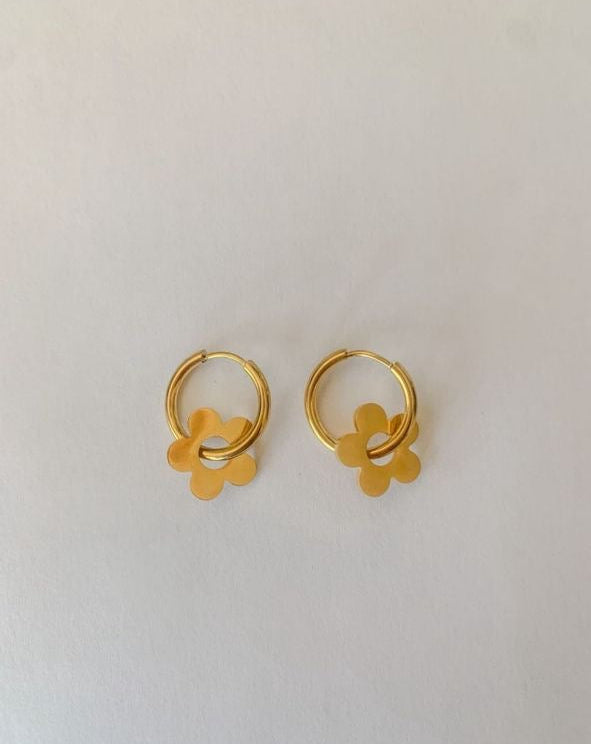 Mira Flower Hoop Earring