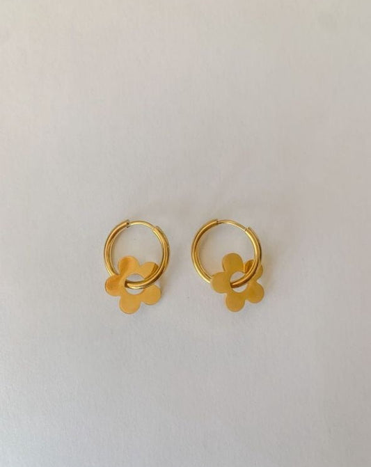 Mira Flower Hoop Earring
