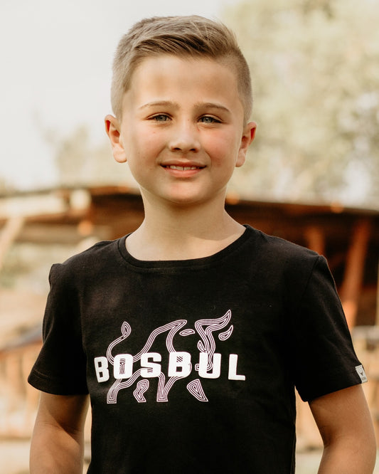 Kids Black With Bull
