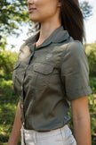 Bosbok Double Stitched Cotton Twirl Bush Shirts Olive