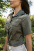 Bosbok Double Stitched Cotton Twirl Bush Shirts Olive