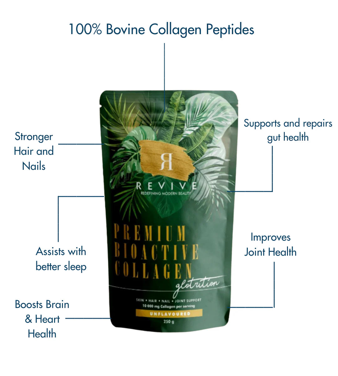 REVIVE - GLOTRITION COLLAGEN Type I and III Natural bovine collagen 250g