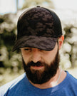 Black/Grey Camo 3D Black Bull Flexfit - Bosbul Cap