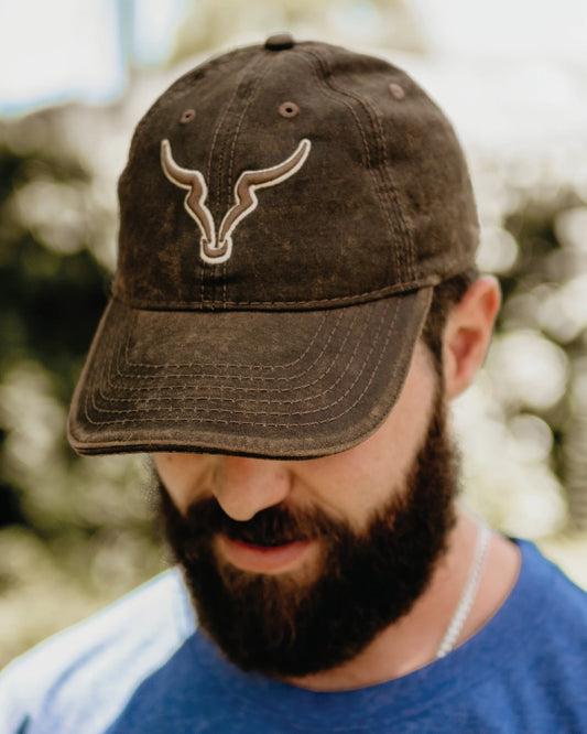 Brown Oilskin 3D Bull Cap