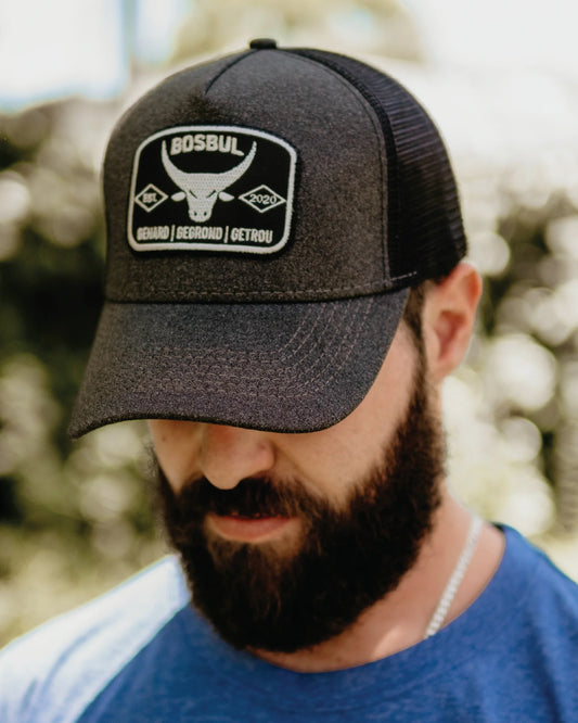 Grey Tucker Cap with Patch - Bosbul Cap