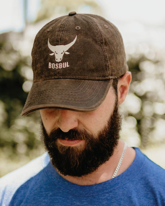 Brown and Cream Oilskin - Bosbul Cap