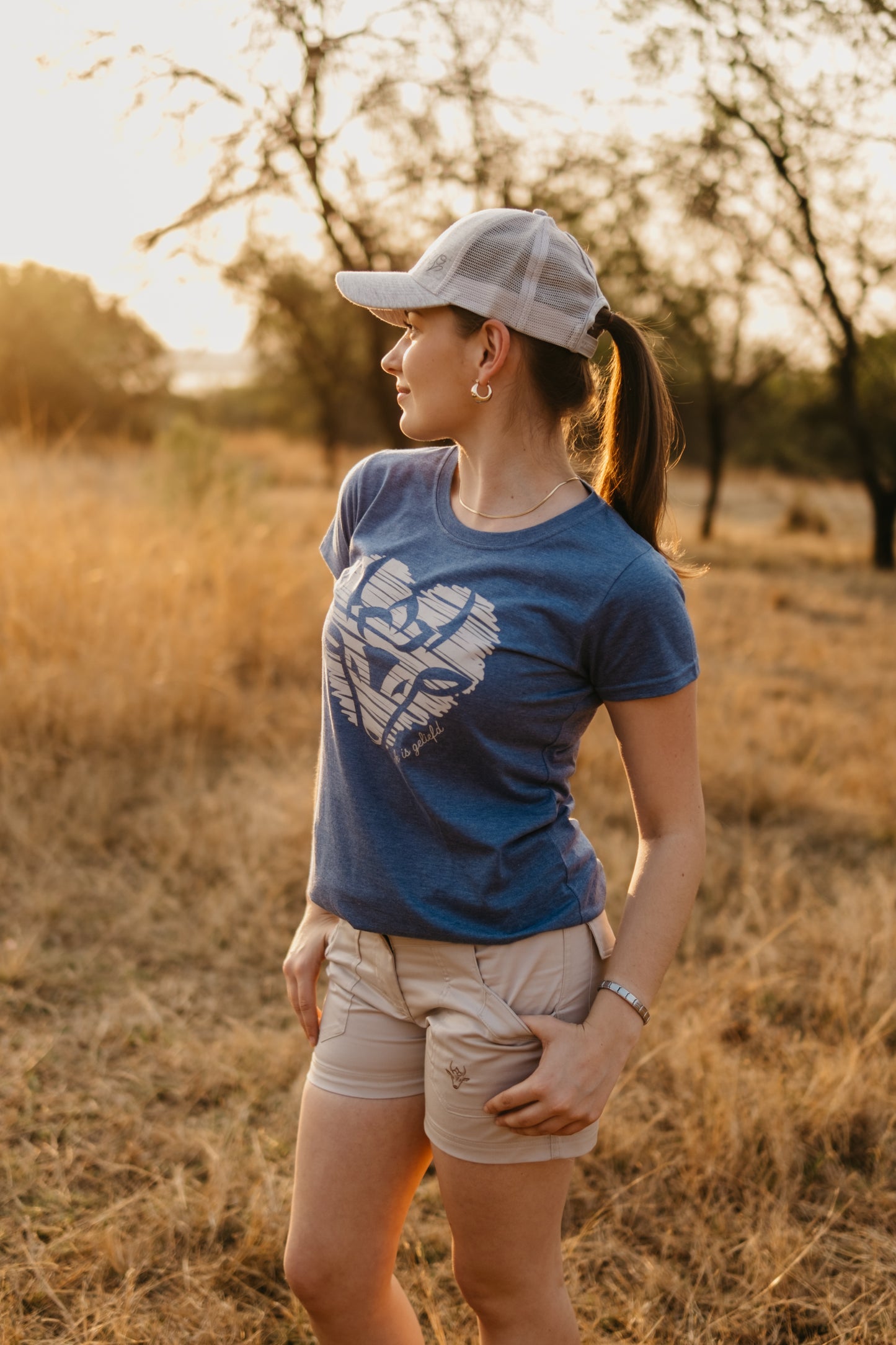 Bosbok Denim Melange T-shirt with Heart Print