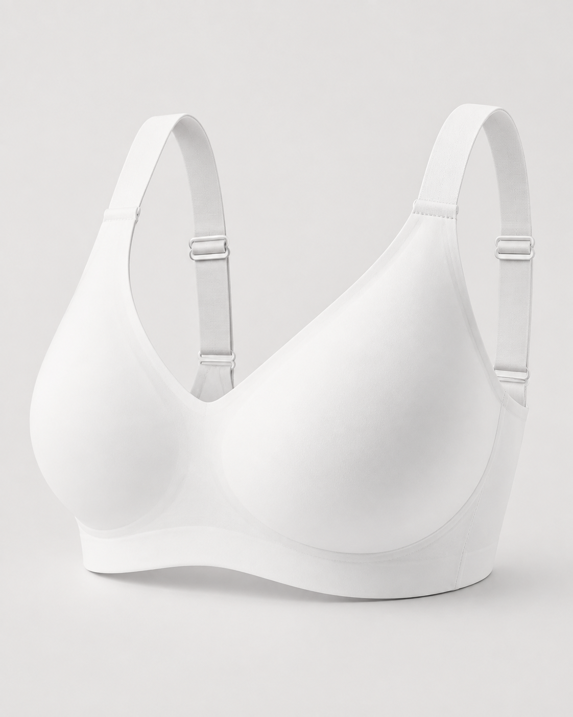 Plus Size White Jelly Bra | Wireless/Wide Straps
