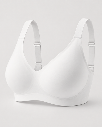 Plus Size White Jelly Bra | Wireless/Wide Straps