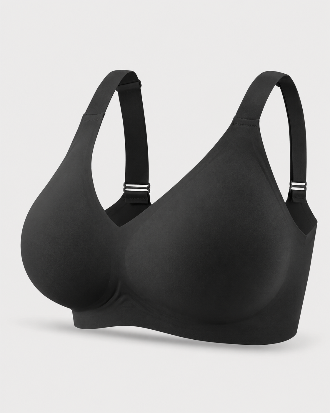 Plus Size Black Jelly Bra | Wireless/Wide Straps