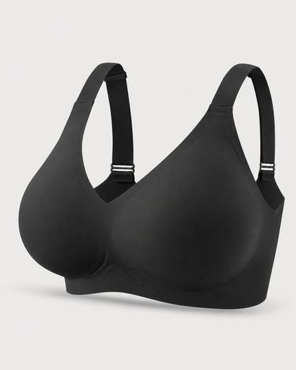 Plus Size Black Jelly Bra | Wireless/Wide Straps