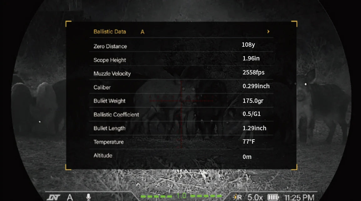 ZHD520R-V2 – ZULUS HD V2 5-20X Digital Night Vision Scope with Laser Rangefinder and Ballistic Calculator
