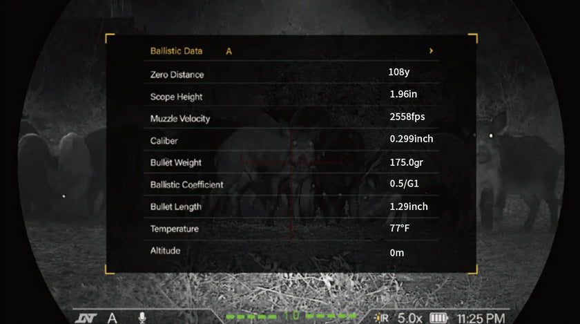 ZHD520R-V2 – ZULUS HD V2 5-20X Digital Night Vision Scope with Laser Rangefinder and Ballistic Calculator
