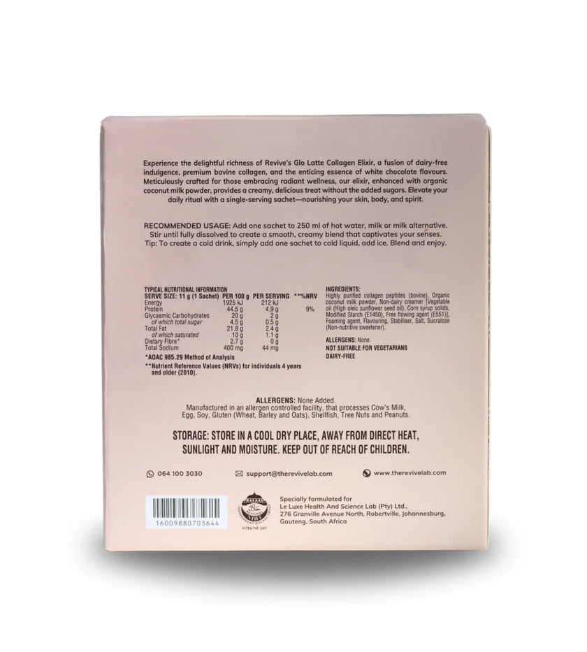 REVIVE - Glo Latte Collagen Elixir White Chocolate 20x14g