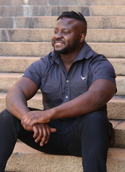 Double Stitched Vented Cotton Twirl Bush Shirts (Petrol Blue)