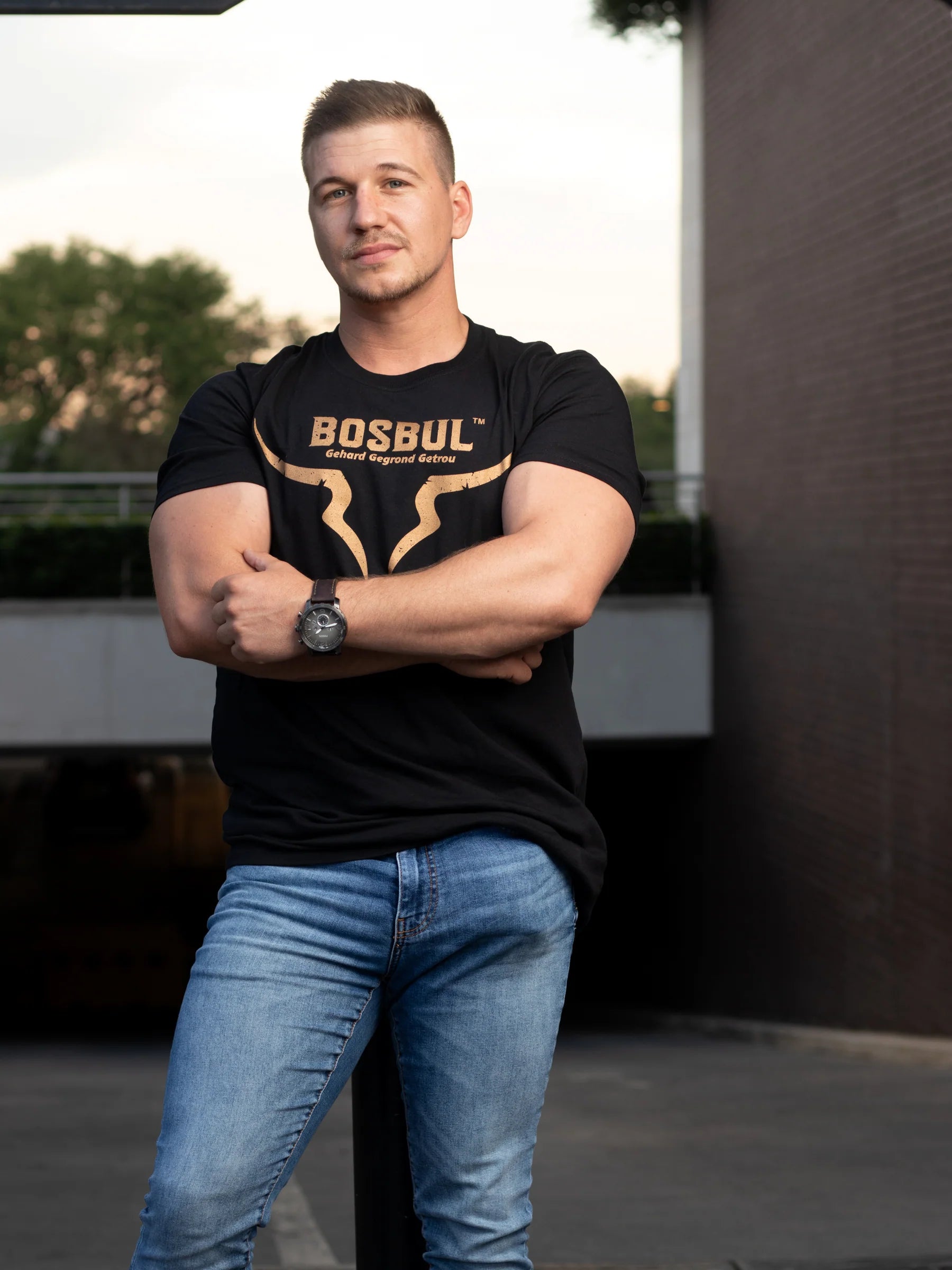 Black Rodeo T-Shirt with Bronze Bull