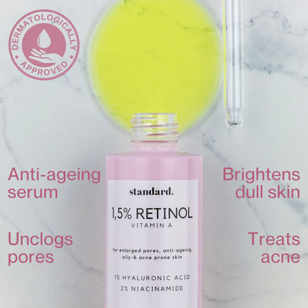 Retinol 1,5% (Vitamin A) Serum with Niacinamide & Hyaluronic Acid 30ml