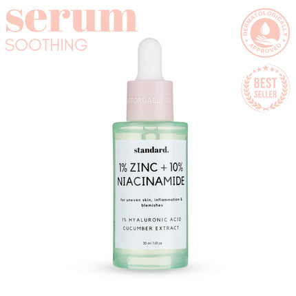 10% Niacinamide & 1% Zinc Serum with Hyaluronic Acid 30ml