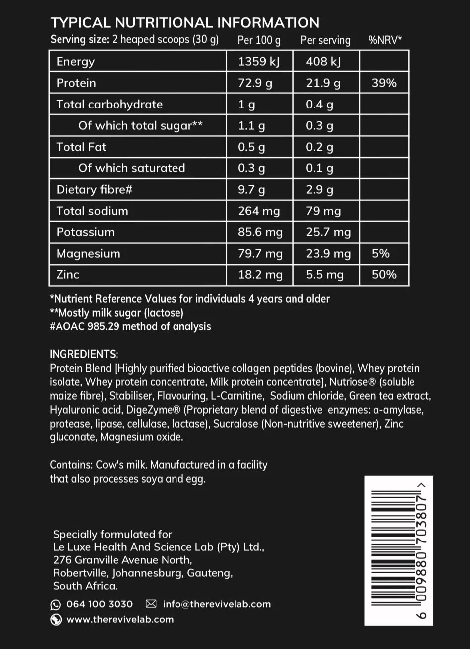 REVIVE - ULTRA LEAN COLLAGEN PROTEIN SHAKE Caramel Milkshake flavour 600g