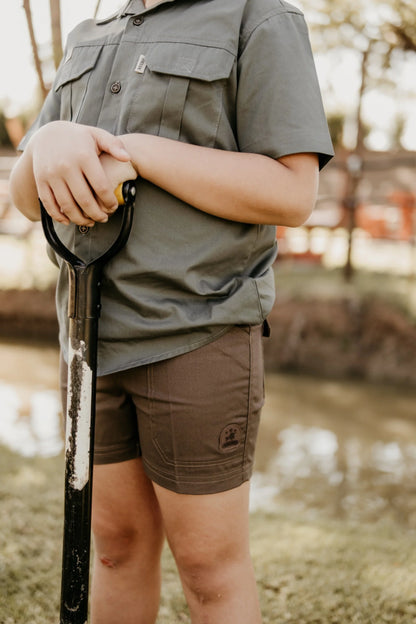 Kids Cotton Shorts Brown