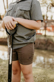 Kids Cotton Shorts Brown