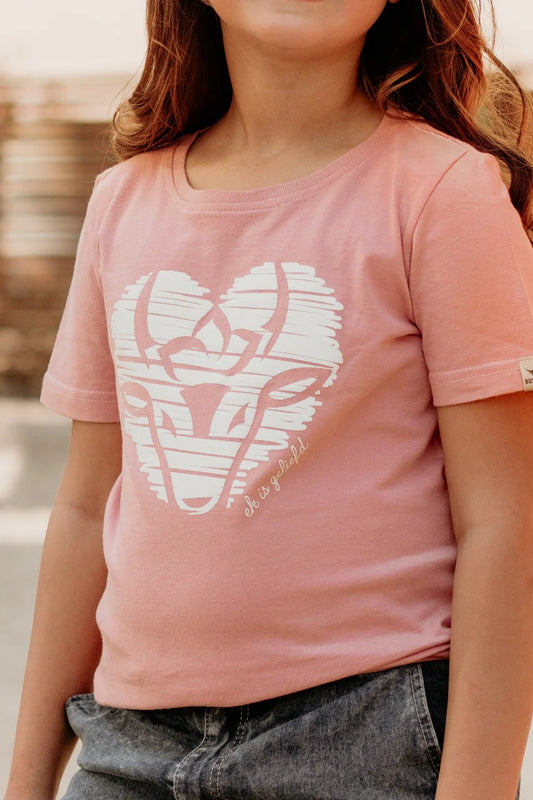Kids Dusty Pink With Heart Print