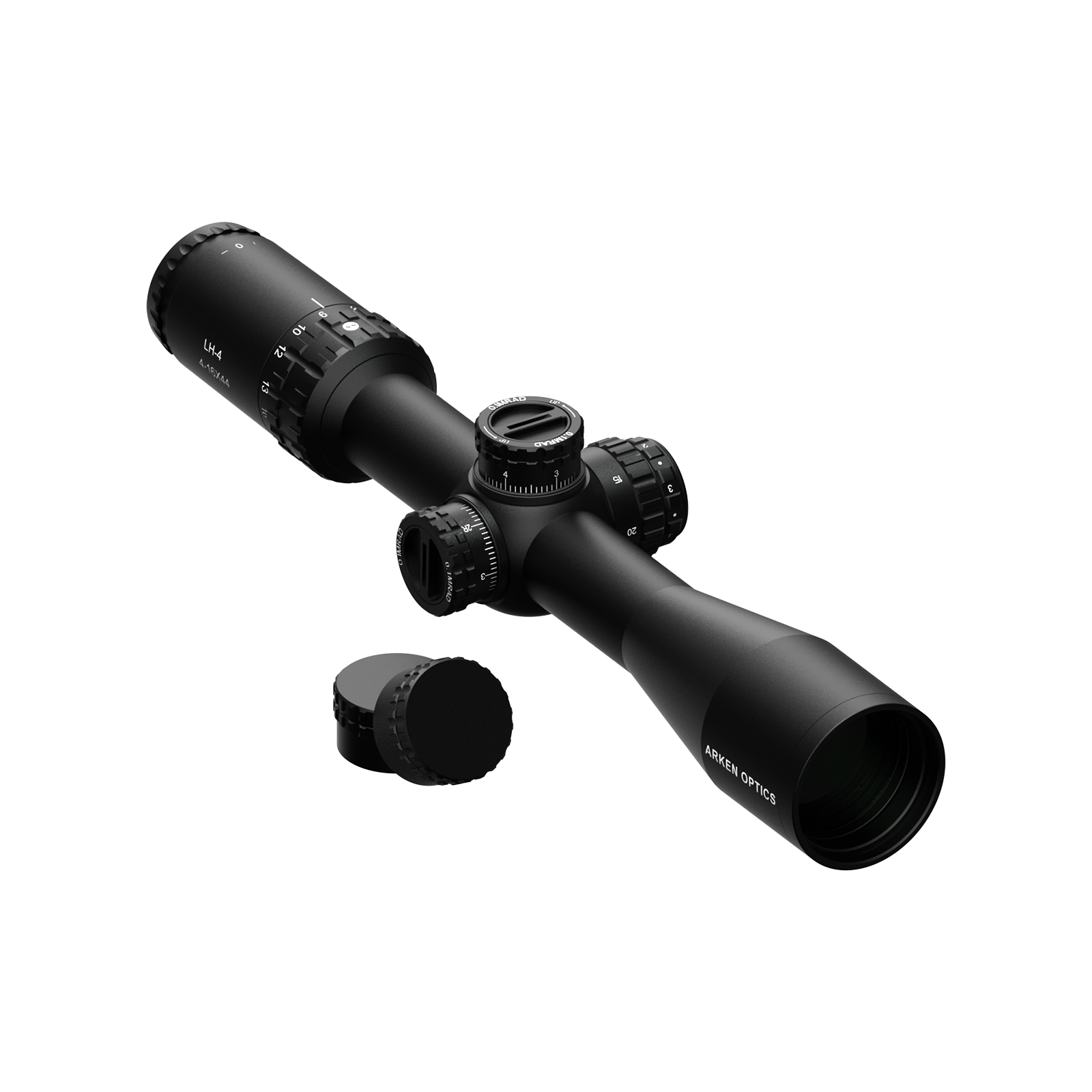 Arken Optics LH-4 6-24×50 FFP — Capped Tool-less Turrets — Illuminated — 30mm Tube