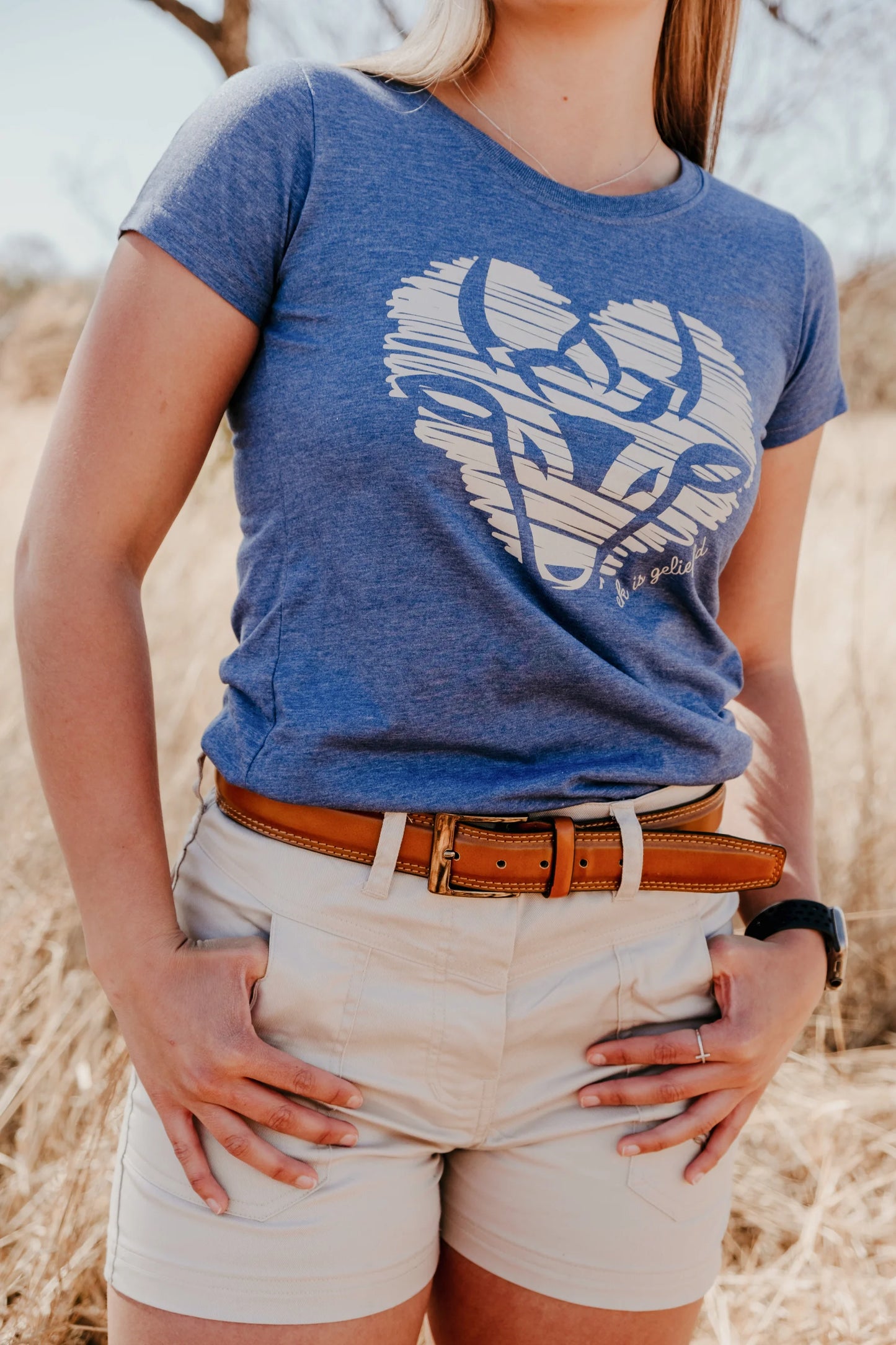 Bosbok Denim Melange T-shirt with Heart Print
