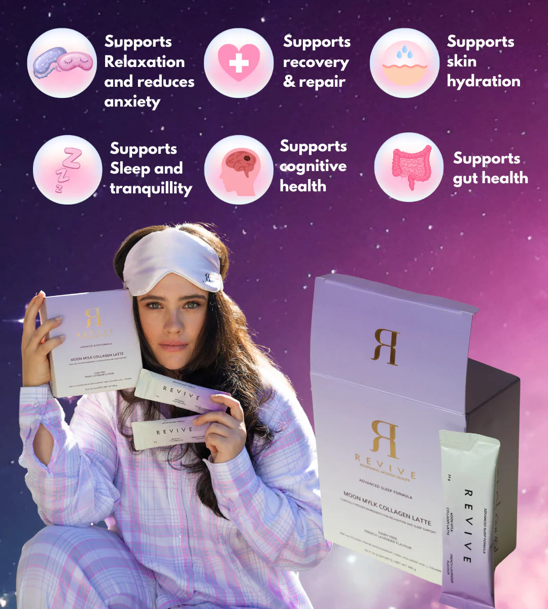 REVIVE - Moon Mylk Collagen Latte Advanced Sleep Formula Latte 20x14g
